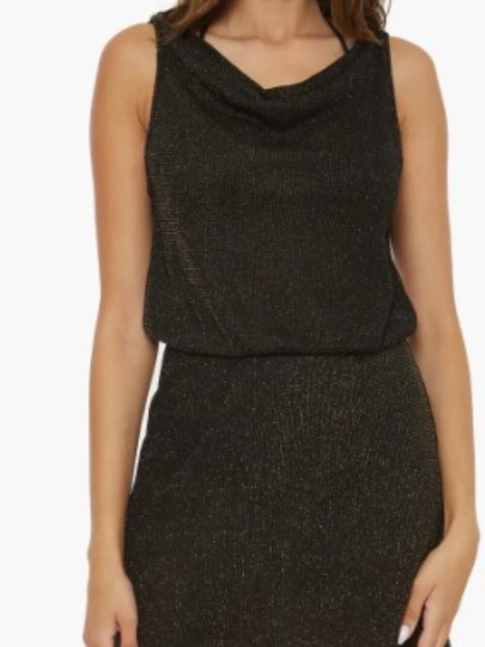 BECCA Gilded Metallic Cover-Up Sheath Dress